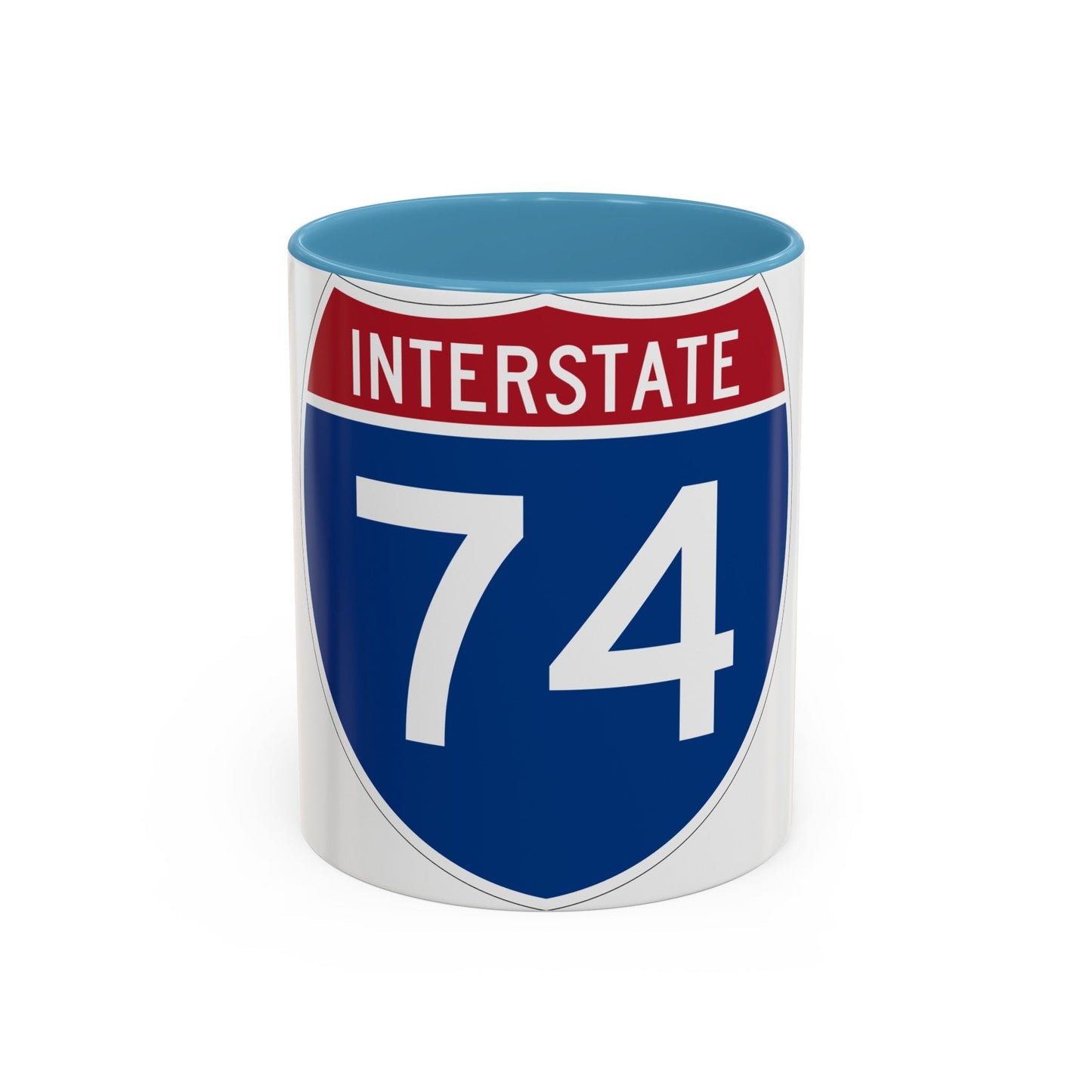 Interstate 74 (U.S. Highways) Accent Coffee Mug-11oz-The Sticker Space