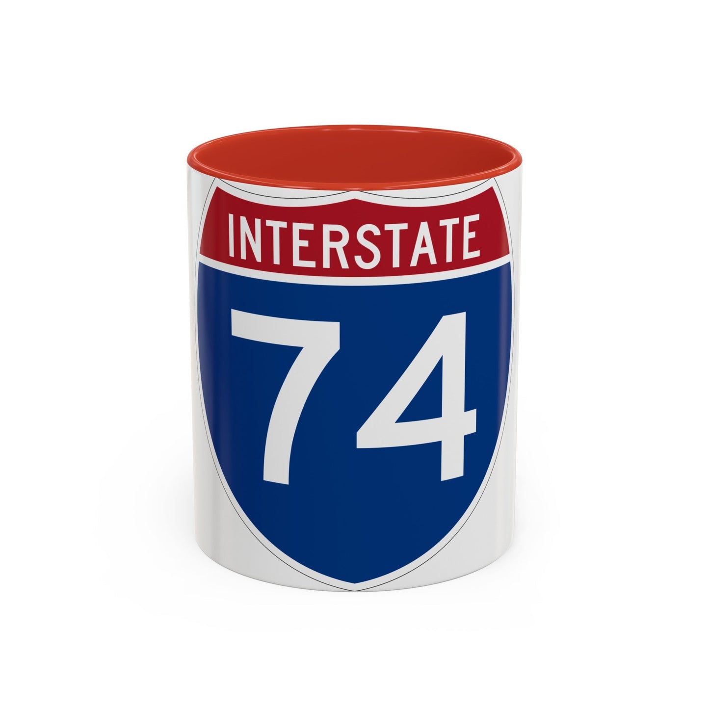 Interstate 74 (U.S. Highways) Accent Coffee Mug-11oz-The Sticker Space