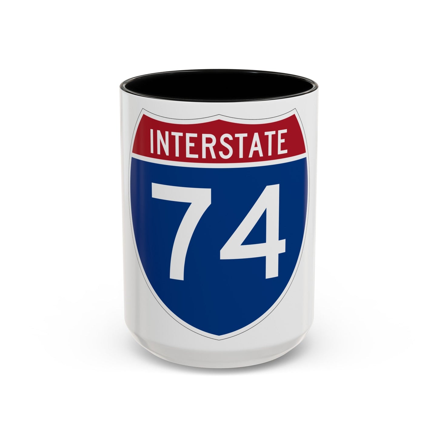 Interstate 74 (U.S. Highways) Accent Coffee Mug-15oz-The Sticker Space