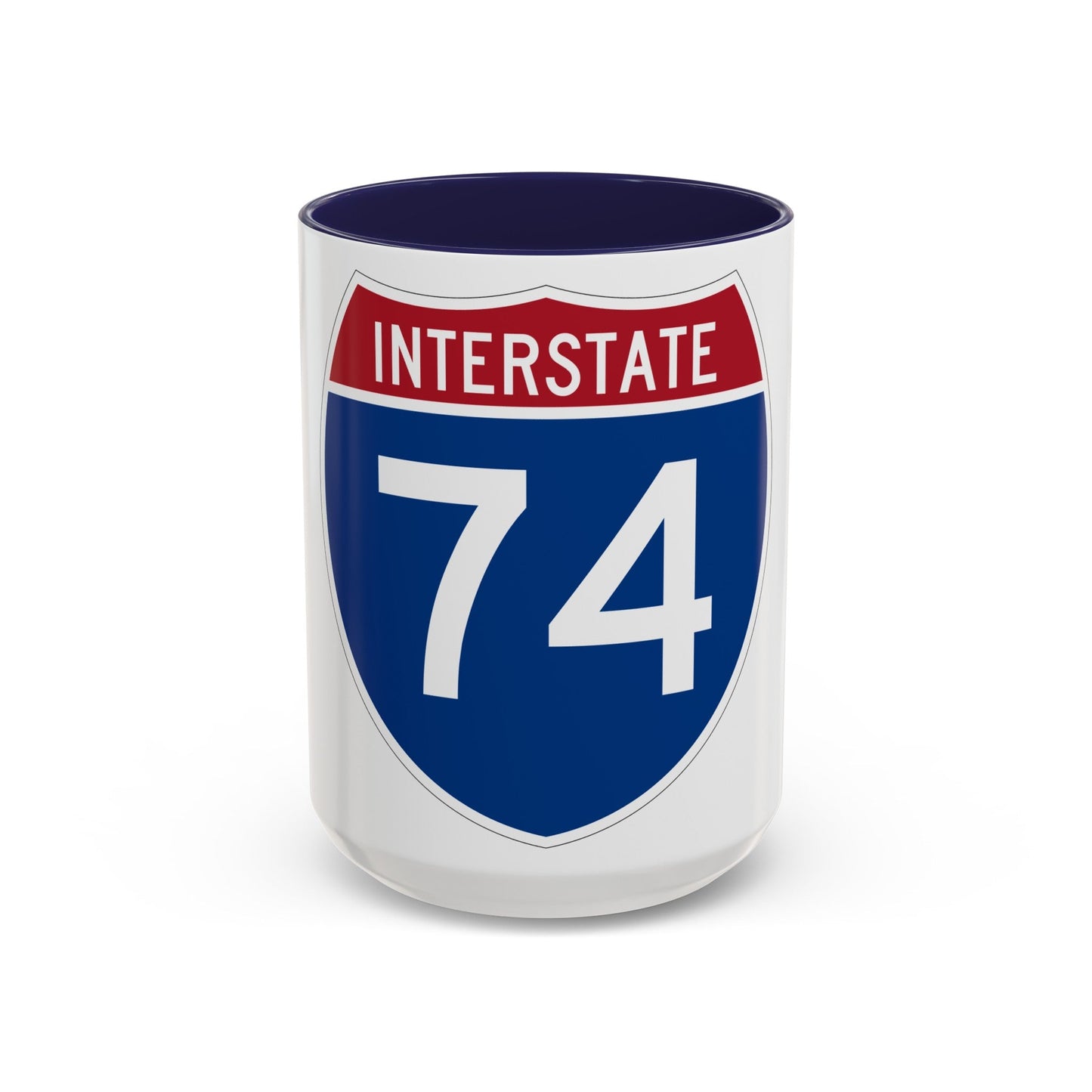 Interstate 74 (U.S. Highways) Accent Coffee Mug-15oz-The Sticker Space