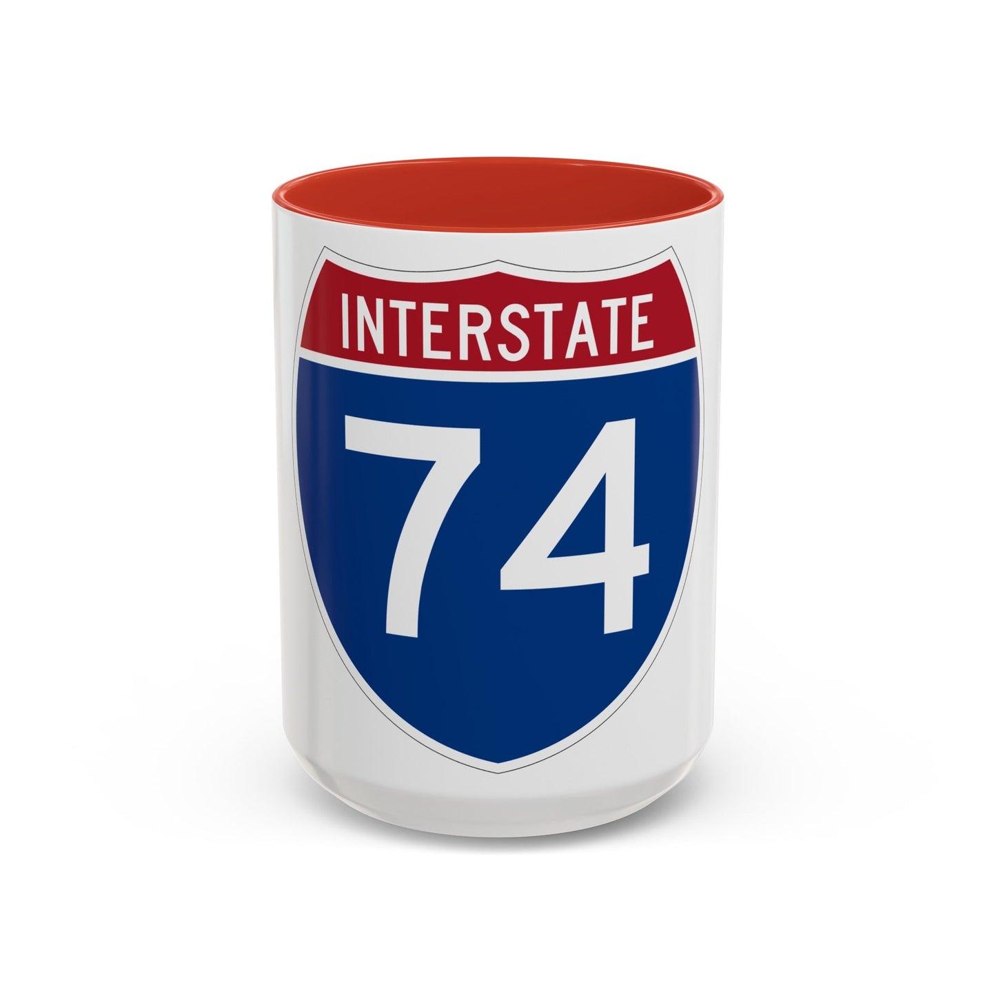 Interstate 74 (U.S. Highways) Accent Coffee Mug-15oz-The Sticker Space