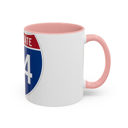 Interstate 74 (U.S. Highways) Accent Coffee Mug-The Sticker Space