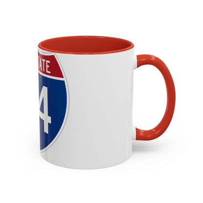 Interstate 74 (U.S. Highways) Accent Coffee Mug-The Sticker Space