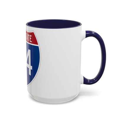 Interstate 74 (U.S. Highways) Accent Coffee Mug-The Sticker Space