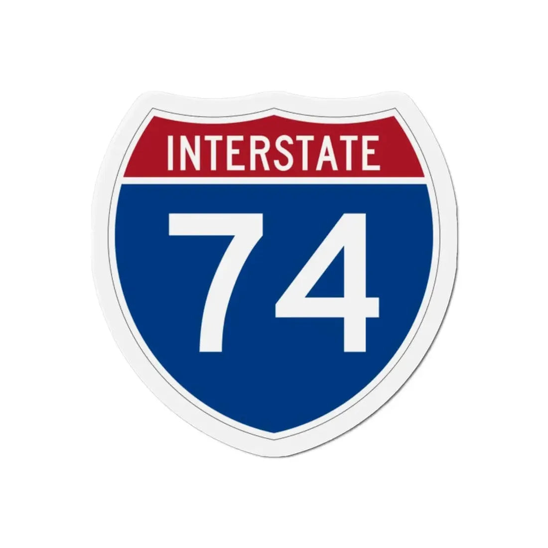 Interstate 74 (U.S. Highways) Refrigerator Magnet 2 Inch - The Sticker Space