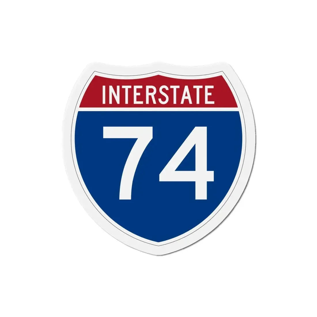 Interstate 74 (U.S. Highways) Refrigerator Magnet 5 Inch - The Sticker Space