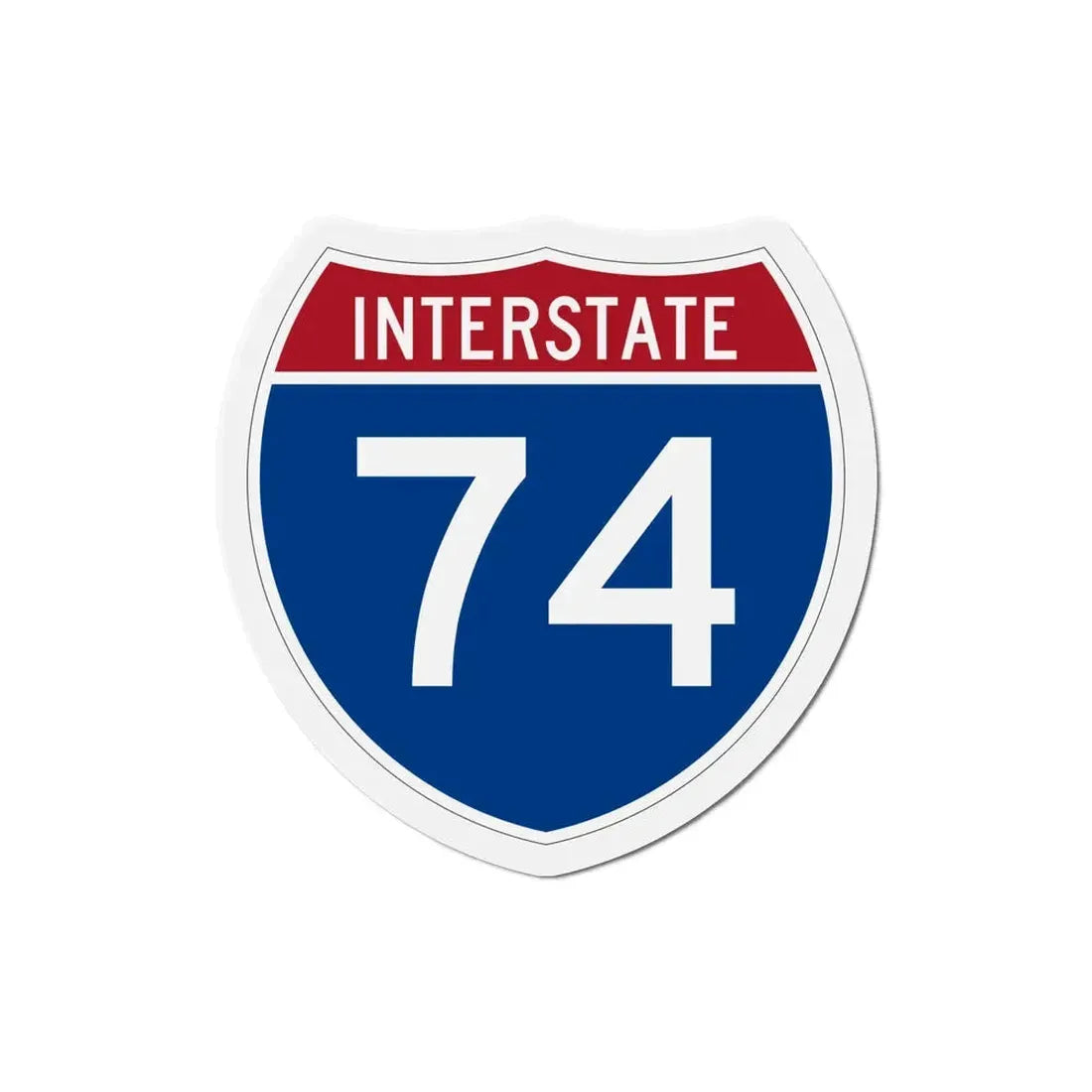 Interstate 74 (U.S. Highways) Refrigerator Magnet 6 Inch - The Sticker Space
