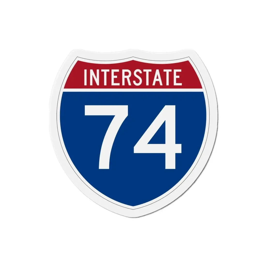 Interstate 74 (U.S. Highways) Refrigerator Magnet - The Sticker Space
