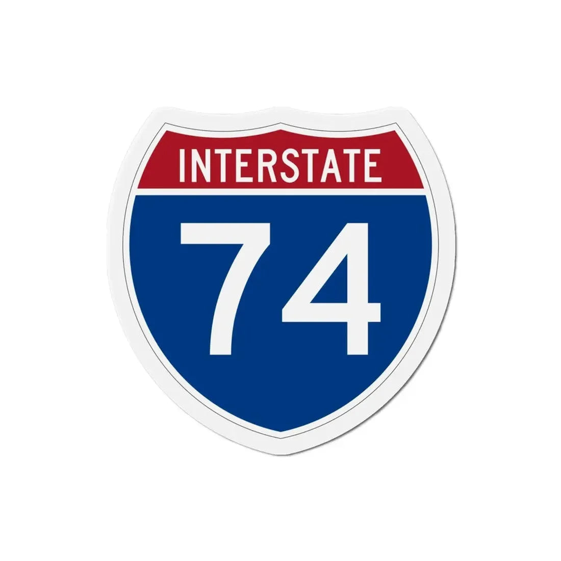 Interstate 74 (U.S. Highways) Refrigerator Magnet - The Sticker Space