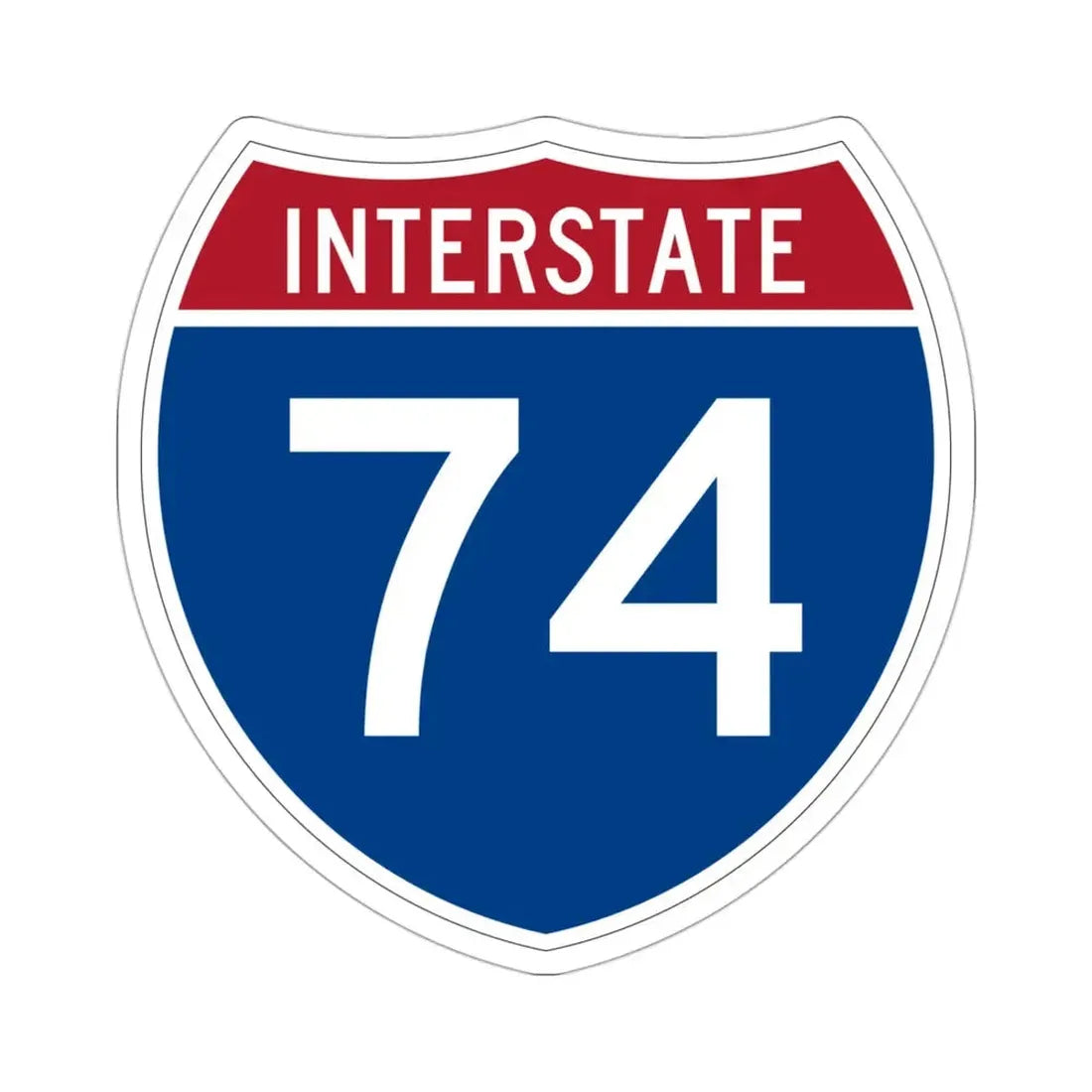 Interstate 74 (U.S. Highways) STICKER Vinyl Die-Cut Decal 3 Inch - The Sticker Space