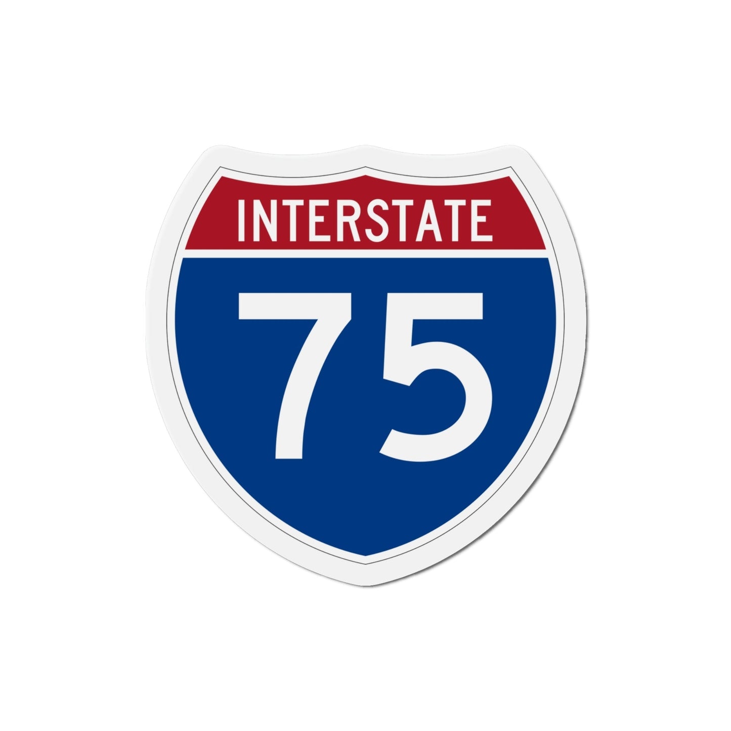 Interstate 75 (U.S. Highways) Die-Cut Magnet-4 Inch-The Sticker Space