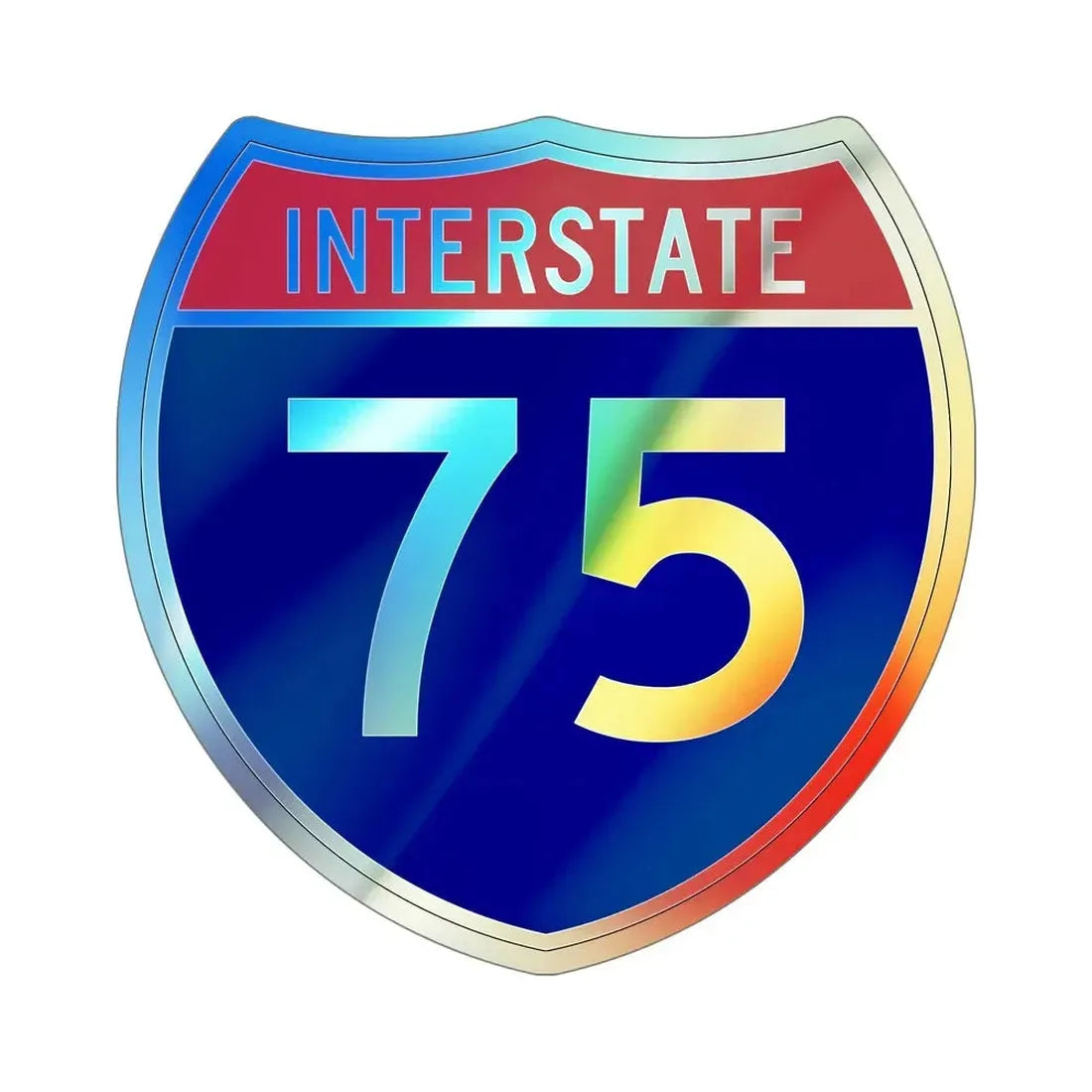 Interstate 75 (U.S. Highways) Holographic STICKER Die-Cut Vinyl Decal - The Sticker Space