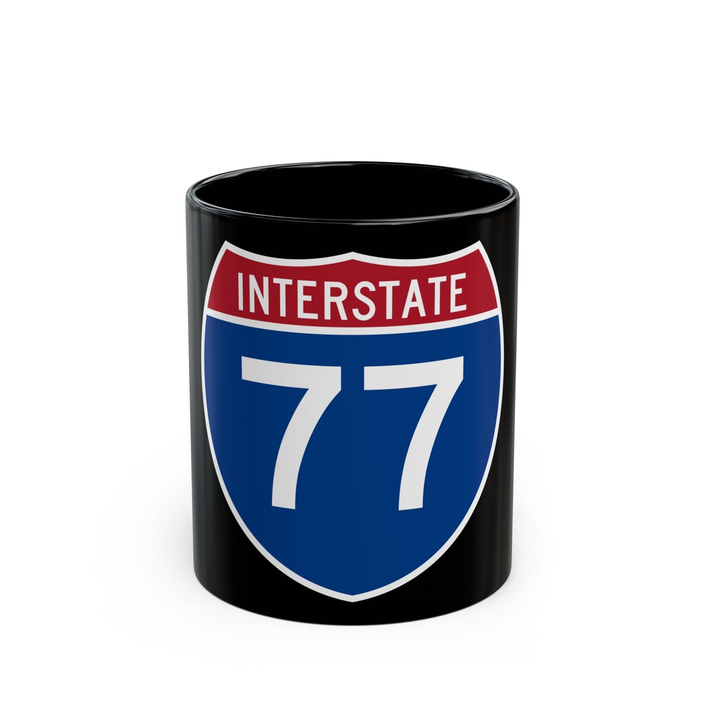 Interstate 77 (U.S. Highways) Black Coffee Mug-11oz-The Sticker Space