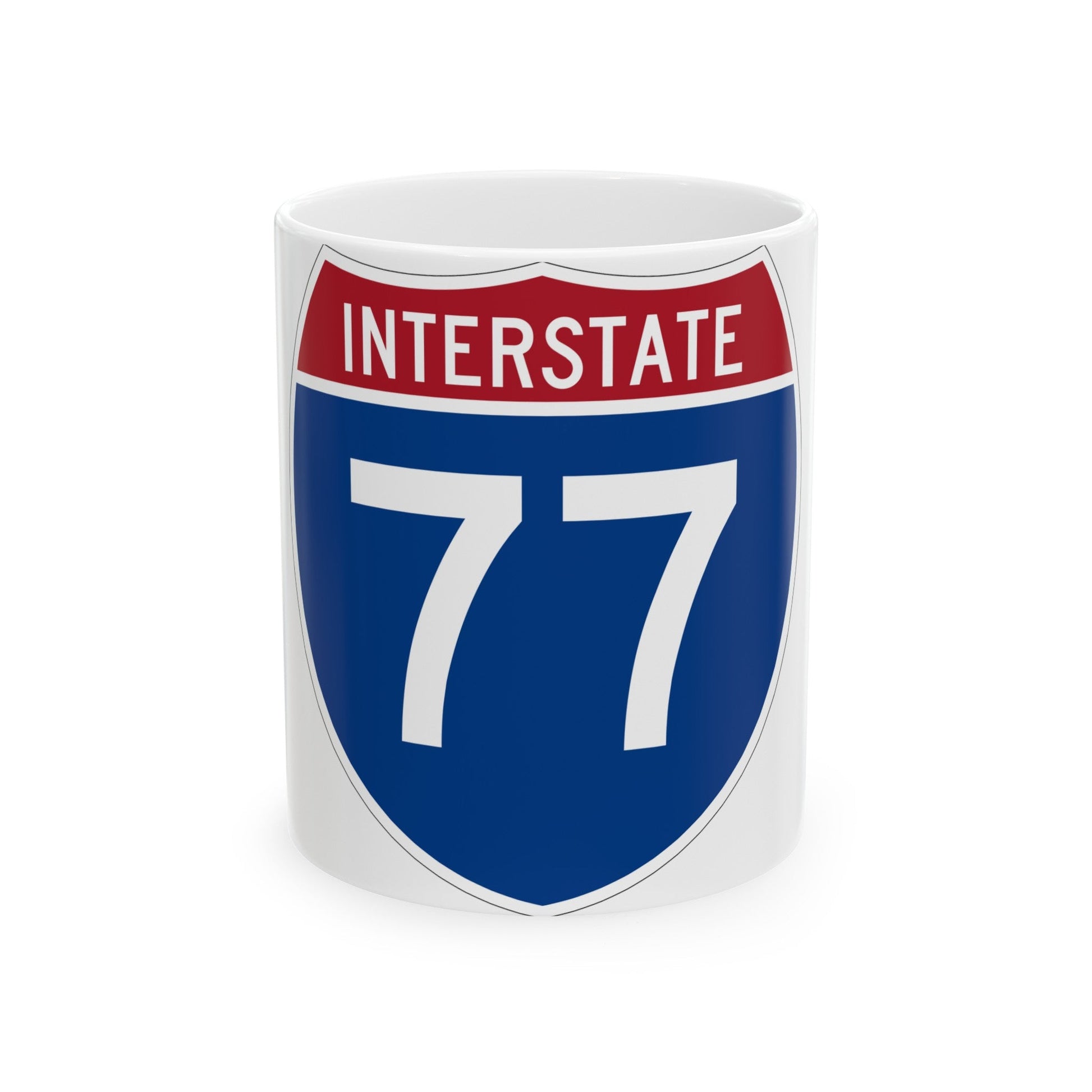 Interstate 77 (U.S. Highways) White Coffee Mug-11oz-The Sticker Space