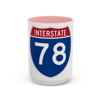 Interstate 78 (U.S. Highways) Accent Coffee Mug-15oz-The Sticker Space