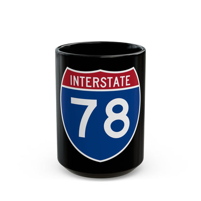 Interstate 78 (U.S. Highways) Black Coffee Mug-15oz-The Sticker Space