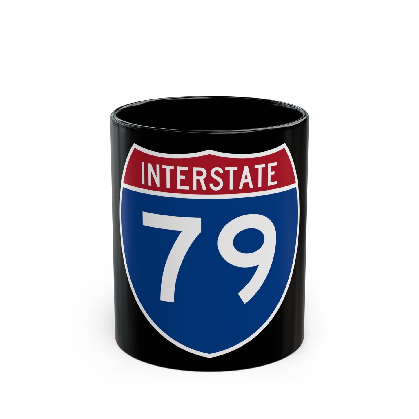 Interstate 79 (U.S. Highways) Black Coffee Mug-11oz-The Sticker Space