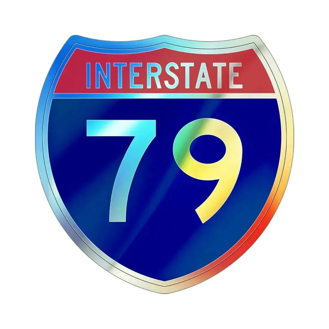 Interstate 79 (U.S. Highways) Holographic STICKER Die-Cut Vinyl Decal 4 Inch Holographic - The Sticker Space