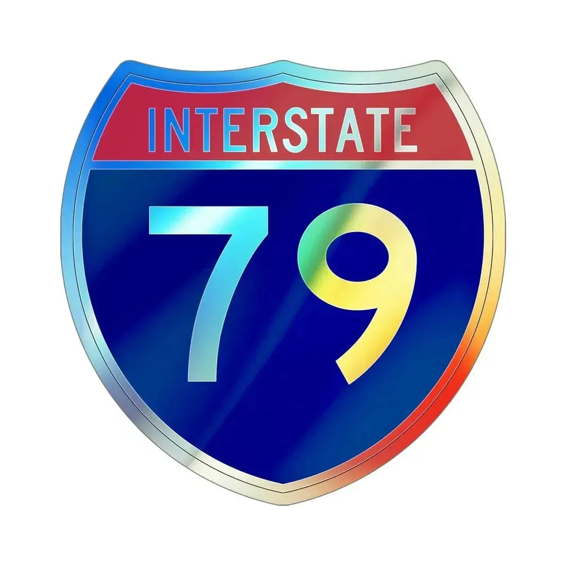 Interstate 79 (U.S. Highways) Holographic STICKER Die-Cut Vinyl Decal 6 Inch Holographic - The Sticker Space