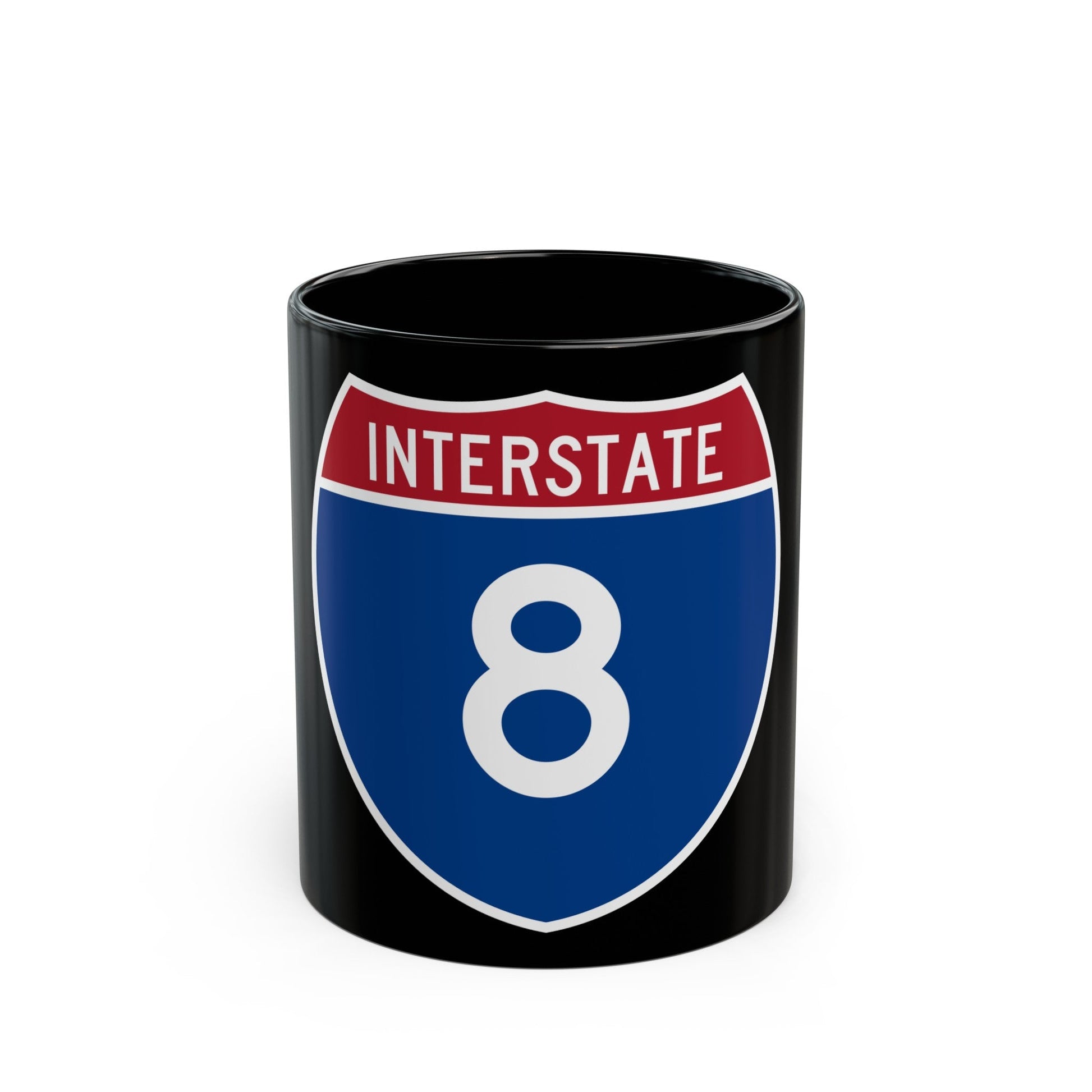 Interstate 8 (U.S. Highways) Black Coffee Mug-11oz-The Sticker Space