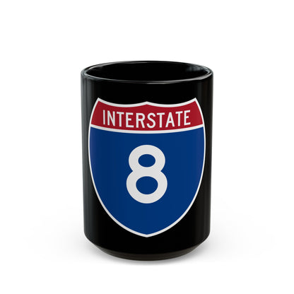 Interstate 8 (U.S. Highways) Black Coffee Mug-15oz-The Sticker Space