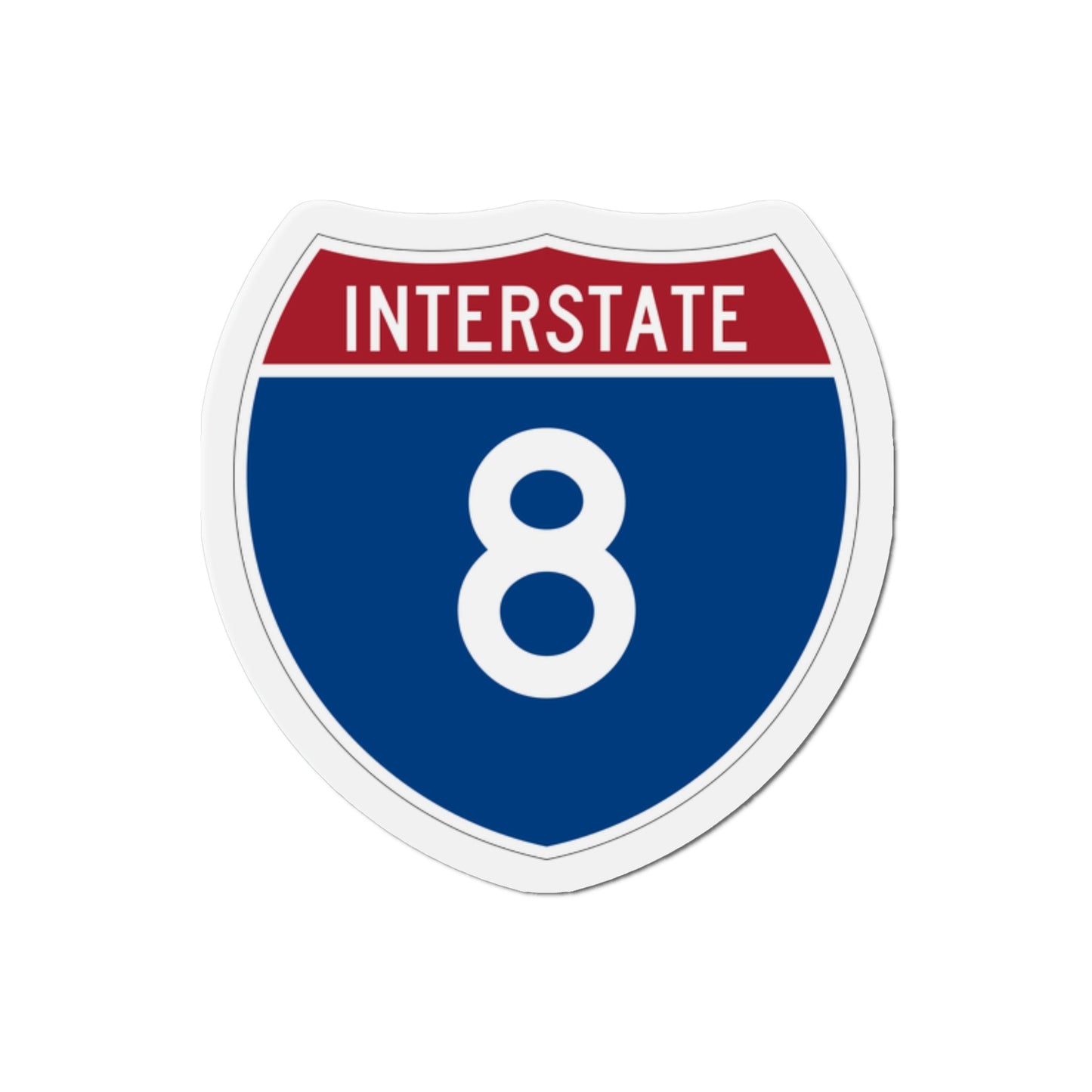 Interstate 8 (U.S. Highways) Die-Cut Magnet-2 Inch-The Sticker Space