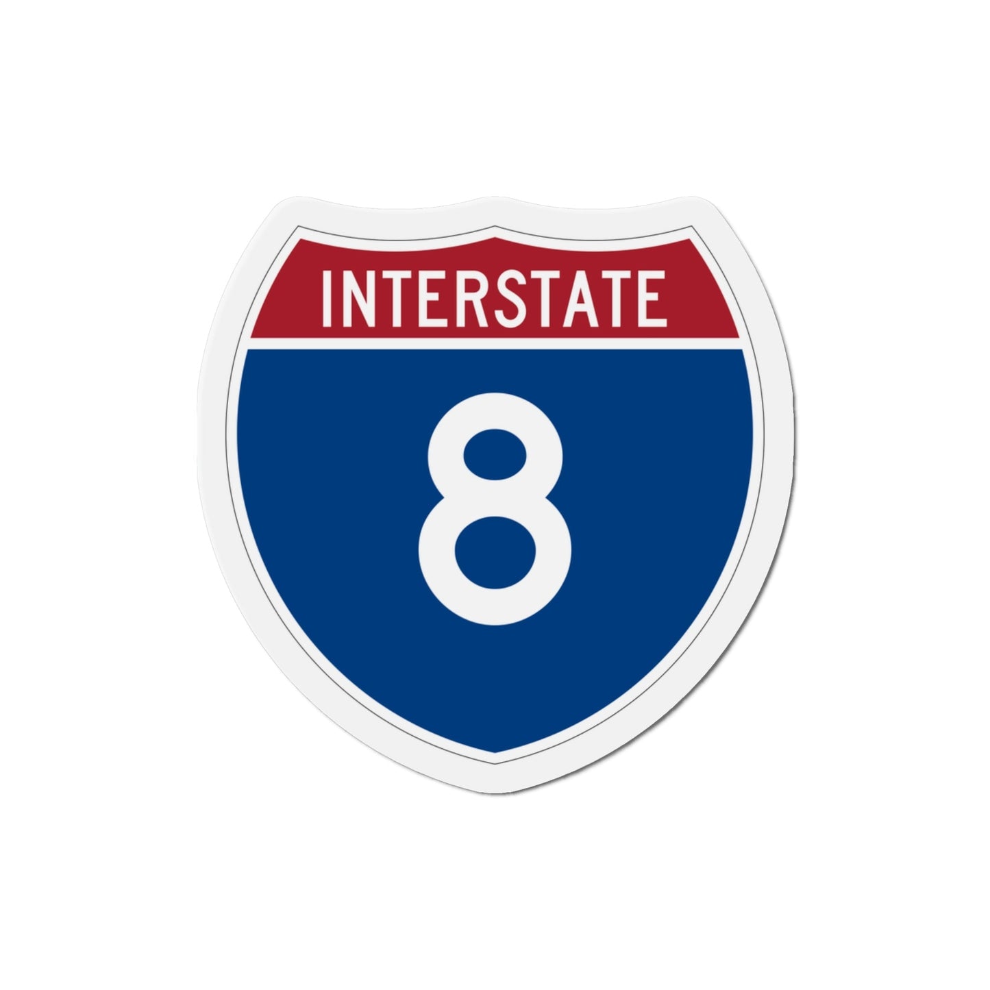 Interstate 8 (U.S. Highways) Die-Cut Magnet-3 Inch-The Sticker Space