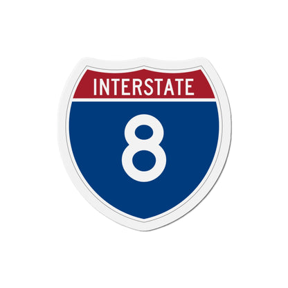 Interstate 8 (U.S. Highways) Die-Cut Magnet-3 Inch-The Sticker Space