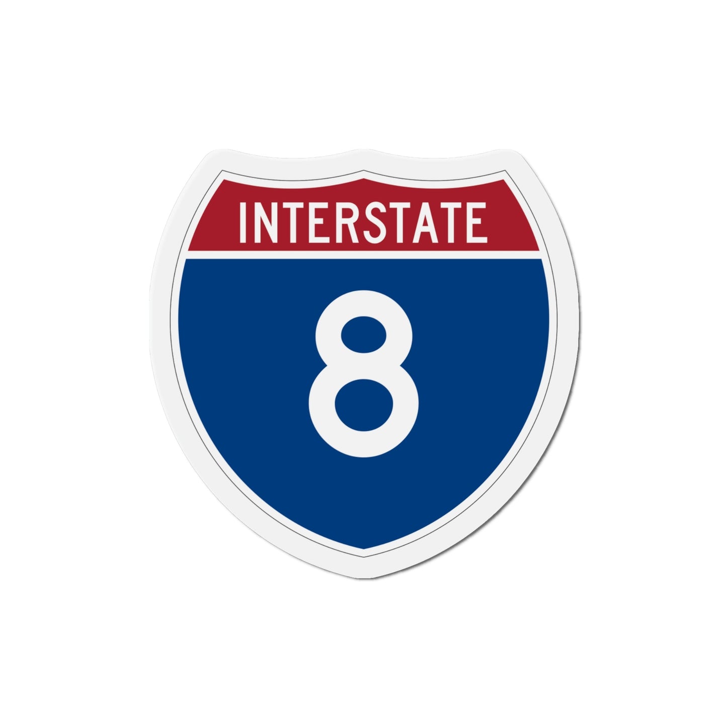 Interstate 8 (U.S. Highways) Die-Cut Magnet-4 Inch-The Sticker Space