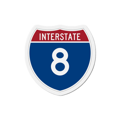 Interstate 8 (U.S. Highways) Die-Cut Magnet-4 Inch-The Sticker Space