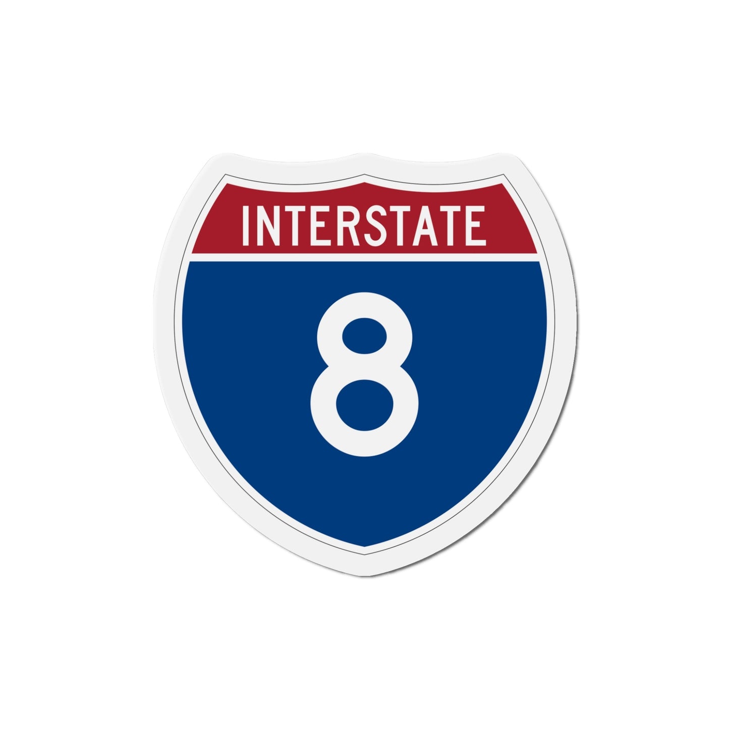 Interstate 8 (U.S. Highways) Die-Cut Magnet-5 Inch-The Sticker Space