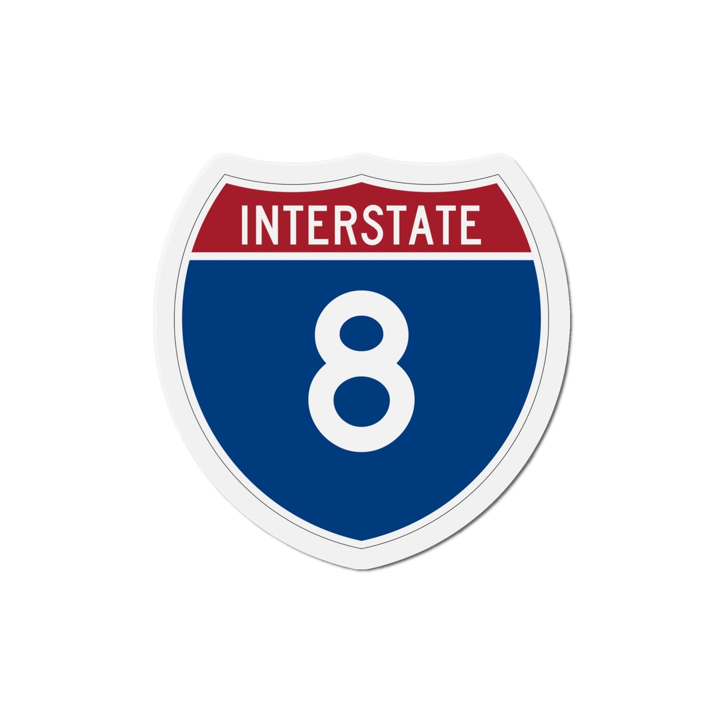 Interstate 8 (U.S. Highways) Die-Cut Magnet-6 Inch-The Sticker Space