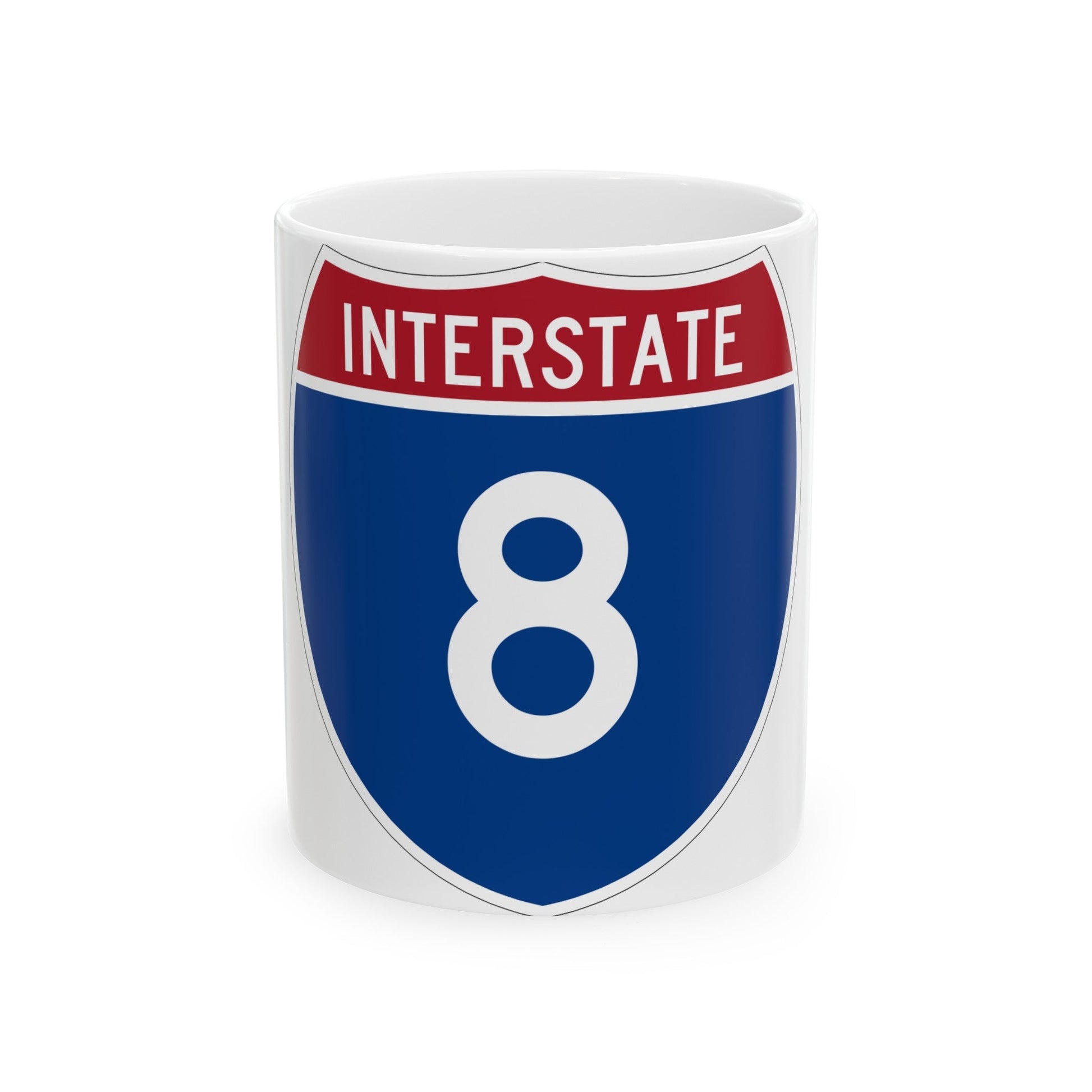 Interstate 8 (U.S. Highways) White Coffee Mug-11oz-The Sticker Space