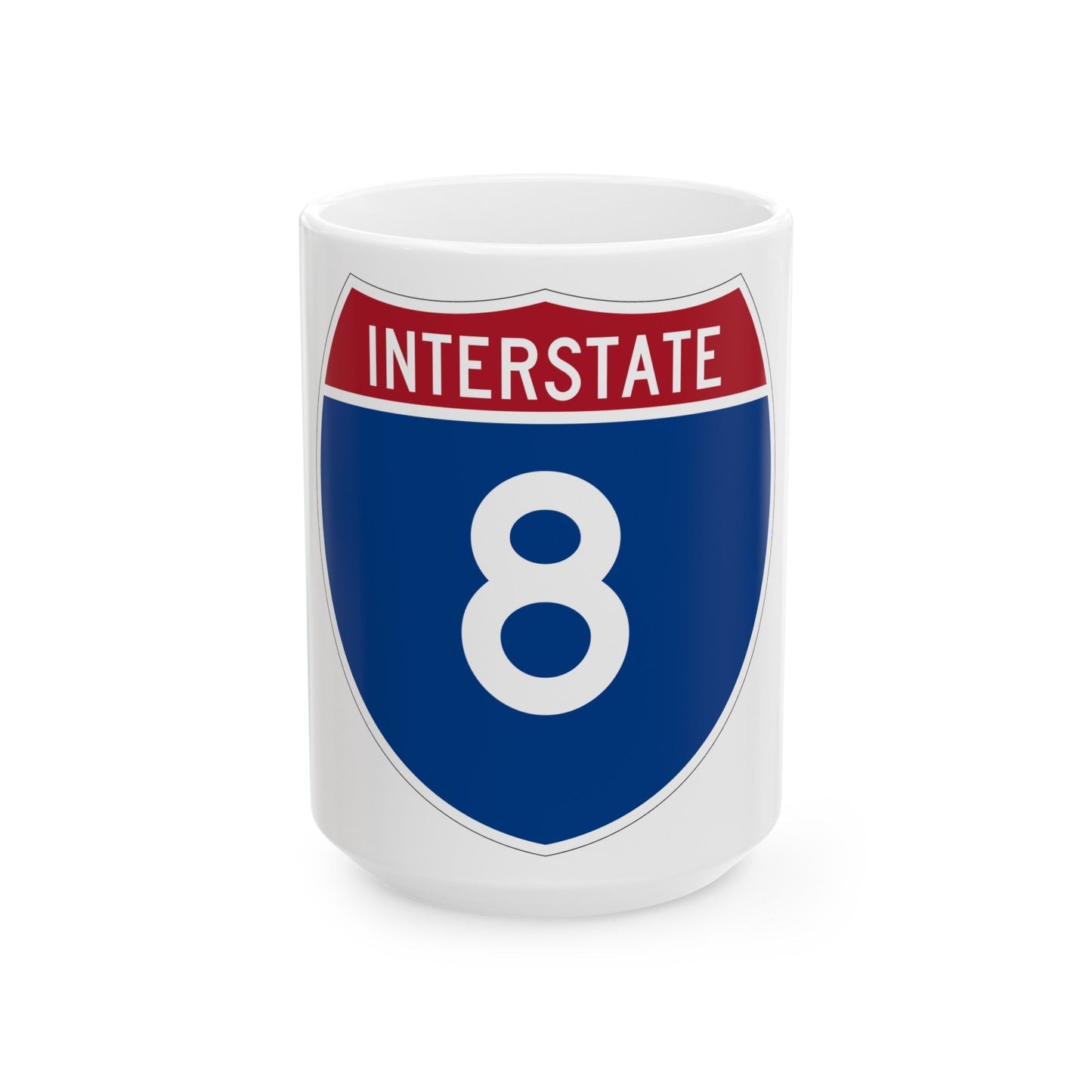 Interstate 8 (U.S. Highways) White Coffee Mug-15oz-The Sticker Space