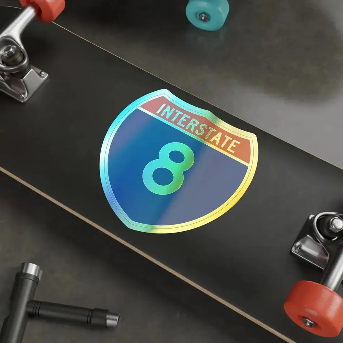 Interstate 8 (U.S. Highways) Holographic STICKER Die-Cut Vinyl Decal - The Sticker Space