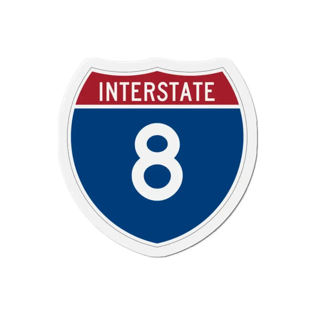 Interstate 8 (U.S. Highways) Refrigerator Magnet 2 Inch - The Sticker Space