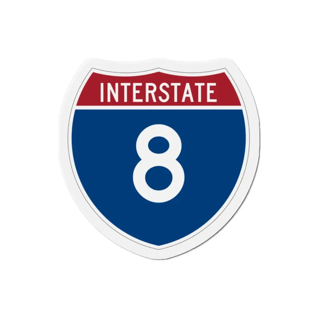 Interstate 8 (U.S. Highways) Refrigerator Magnet 2 Inch - The Sticker Space