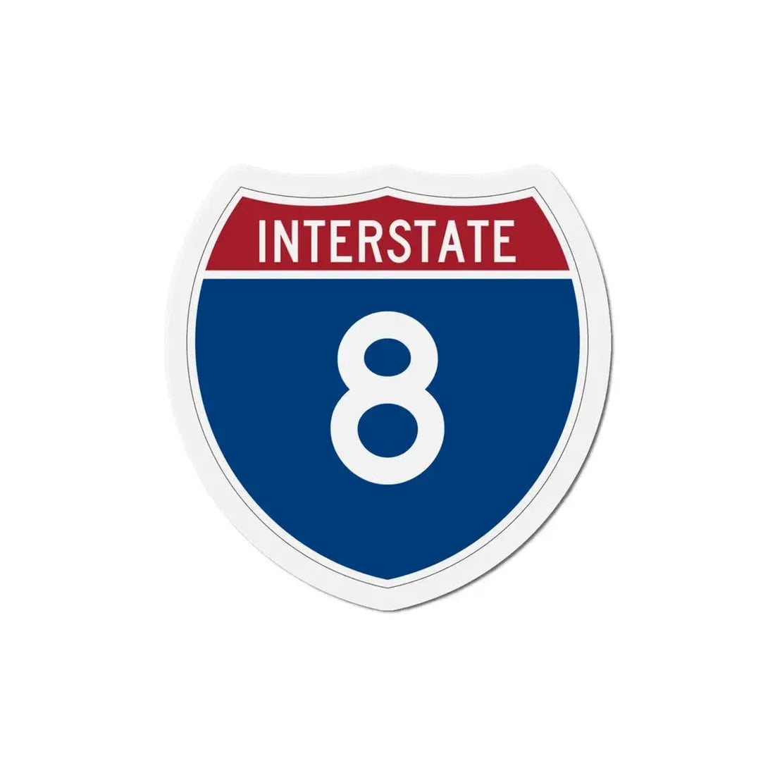 Interstate 8 (U.S. Highways) Refrigerator Magnet 6 Inch - The Sticker Space