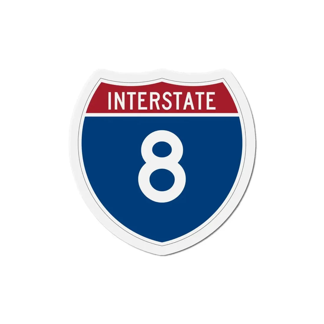 Interstate 8 (U.S. Highways) Refrigerator Magnet - The Sticker Space