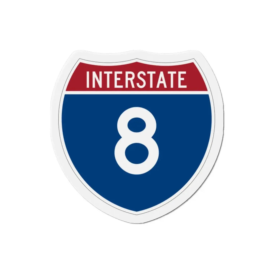 Interstate 8 (U.S. Highways) Refrigerator Magnet - The Sticker Space