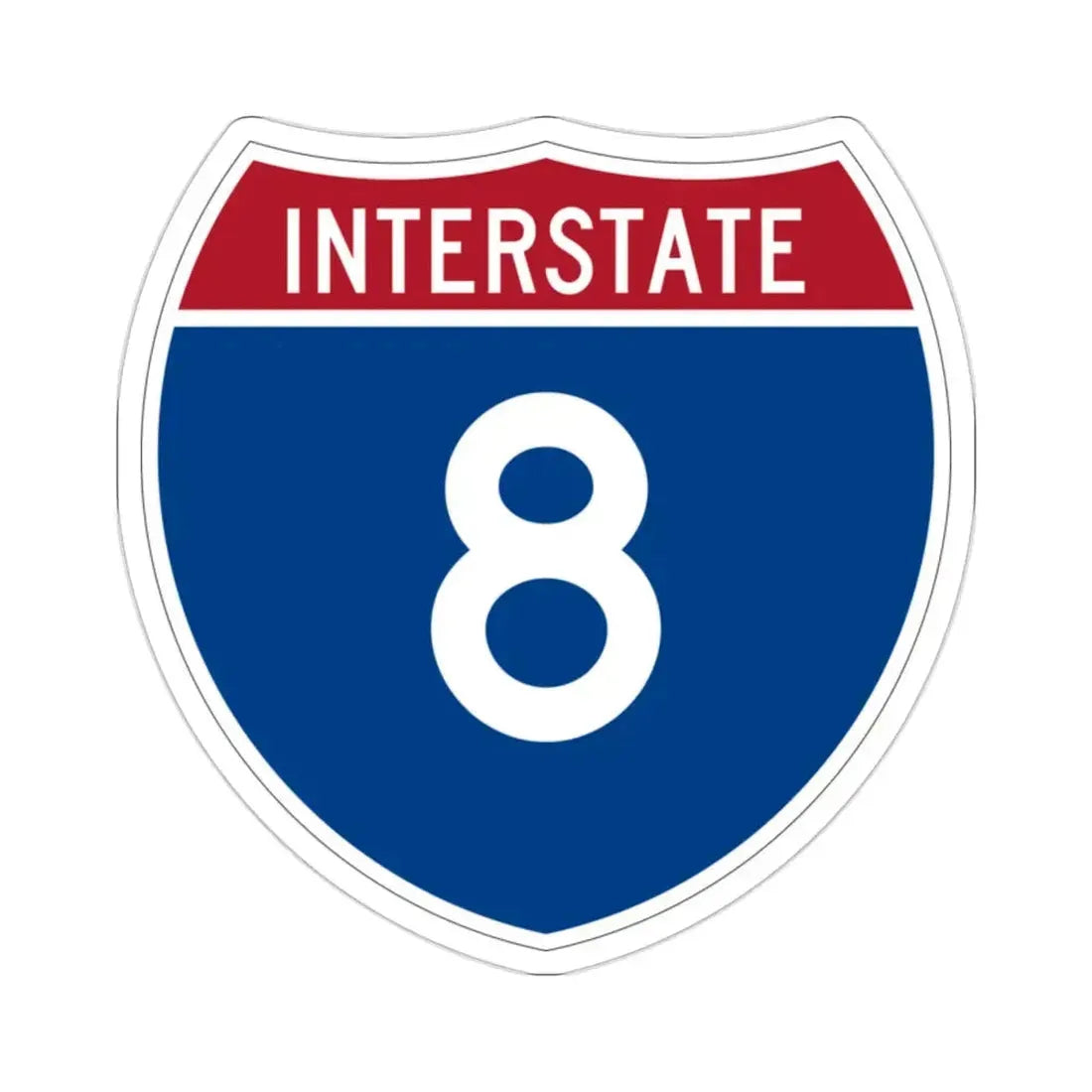 Interstate 8 (U.S. Highways) STICKER Vinyl Die-Cut Decal 2 Inch - The Sticker Space