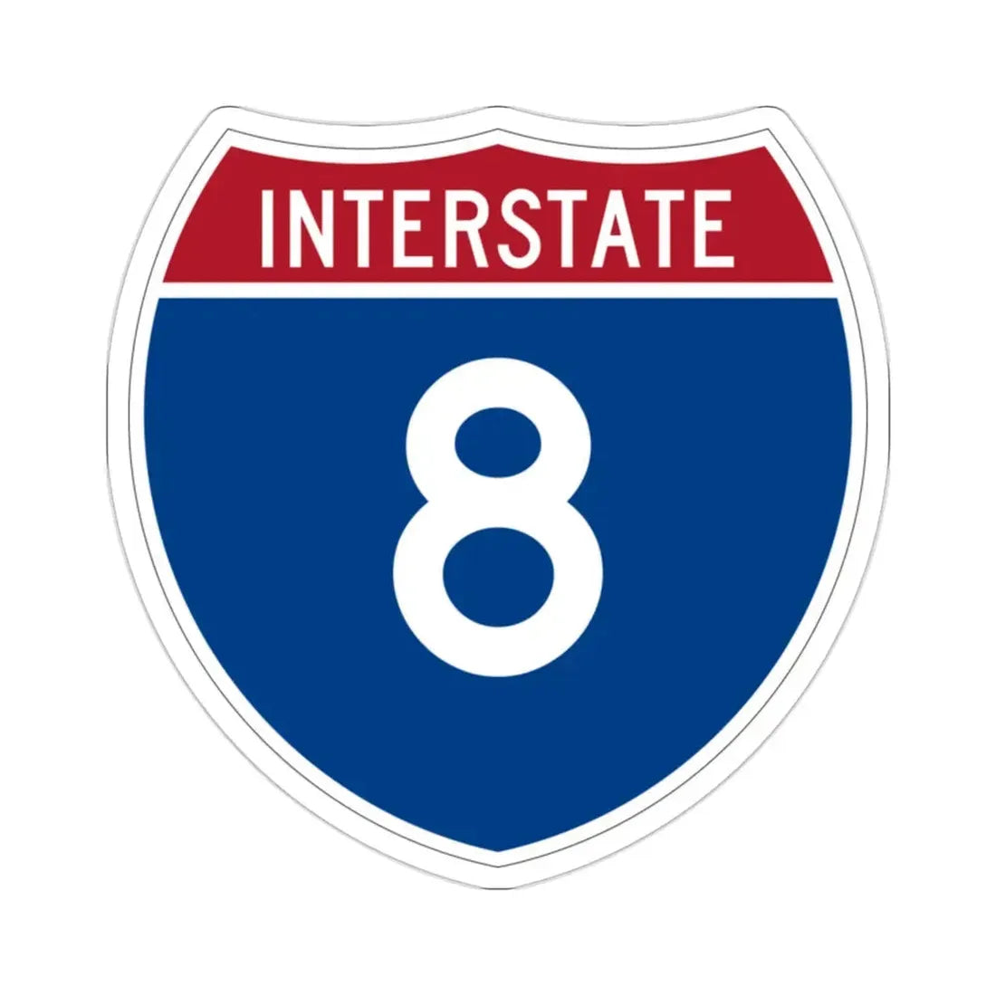 Interstate 8 (U.S. Highways) STICKER Vinyl Die-Cut Decal 2 Inch - The Sticker Space