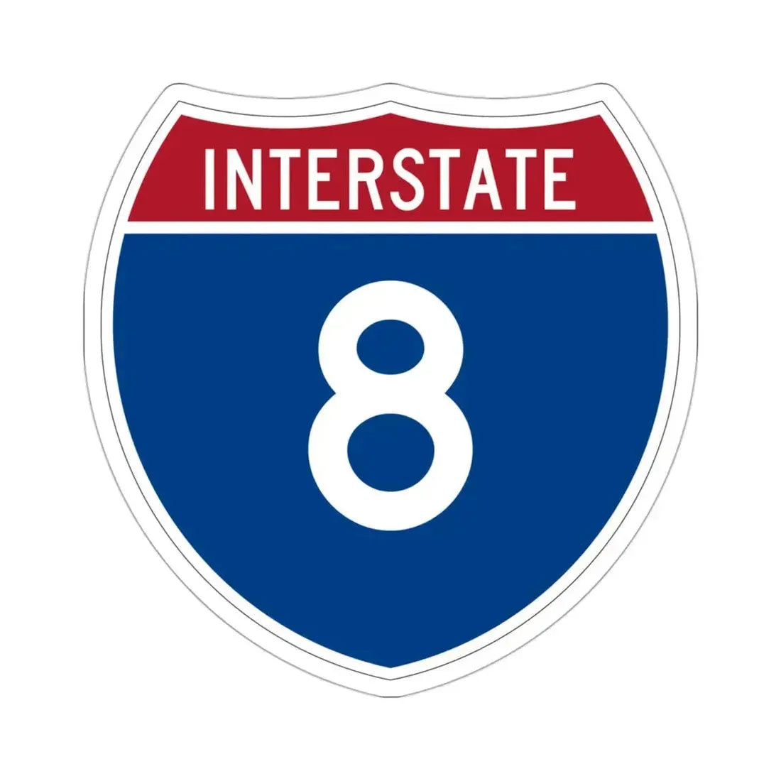 Interstate 8 (U.S. Highways) STICKER Vinyl Die-Cut Decal 3 Inch - The Sticker Space