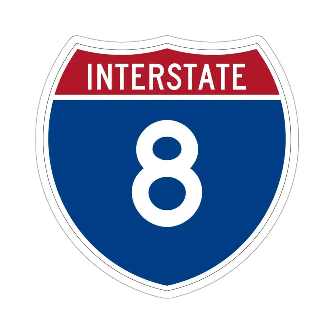 Interstate 8 (U.S. Highways) STICKER Vinyl Die-Cut Decal 3 Inch - The Sticker Space