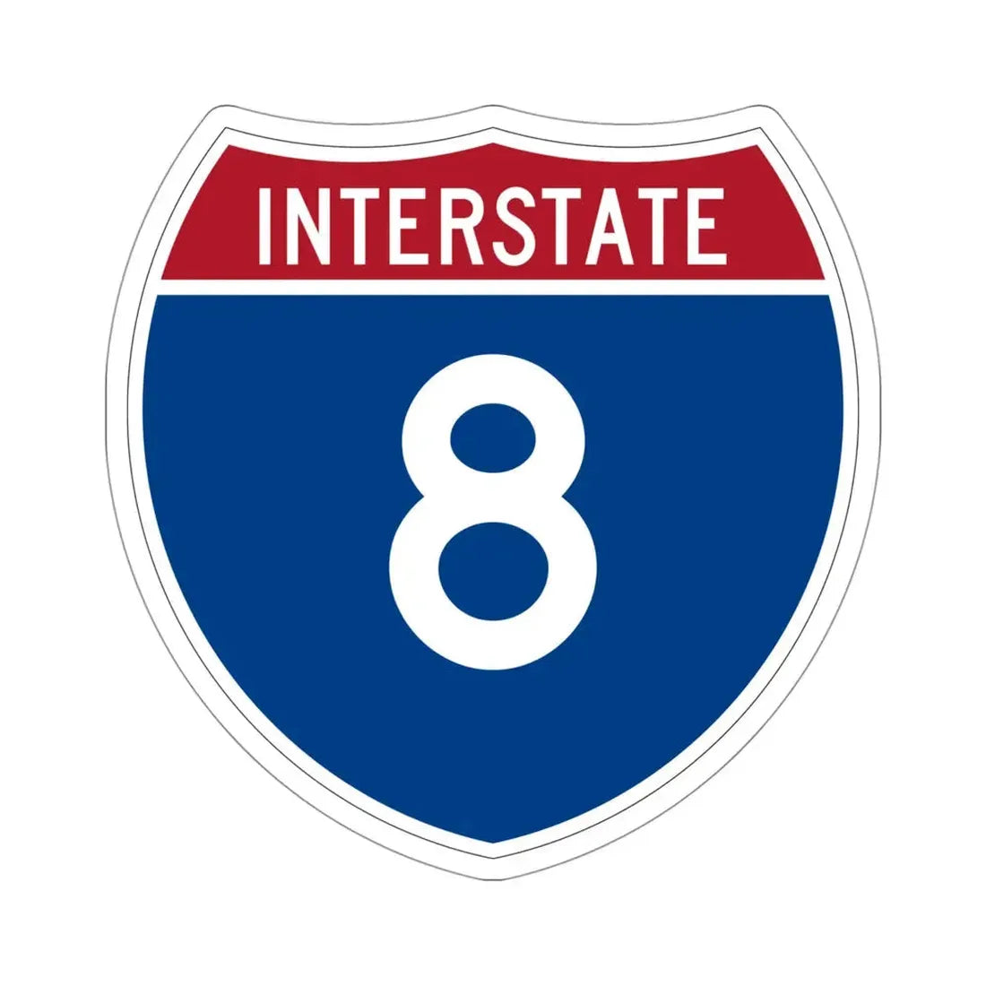 Interstate 8 (U.S. Highways) STICKER Vinyl Die-Cut Decal 4 Inch - The Sticker Space
