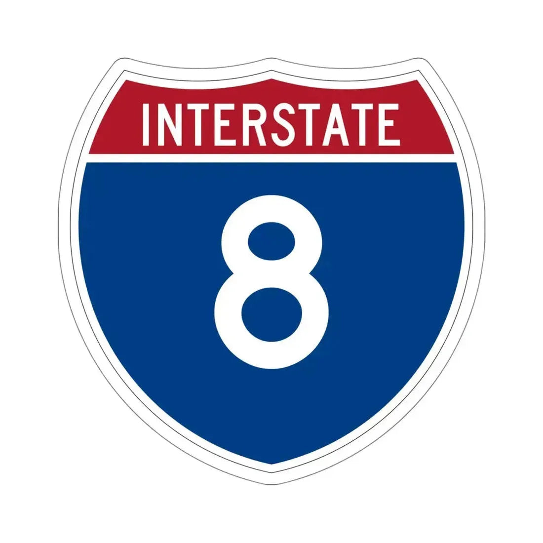 Interstate 8 (U.S. Highways) STICKER Vinyl Die-Cut Decal 5 Inch - The Sticker Space