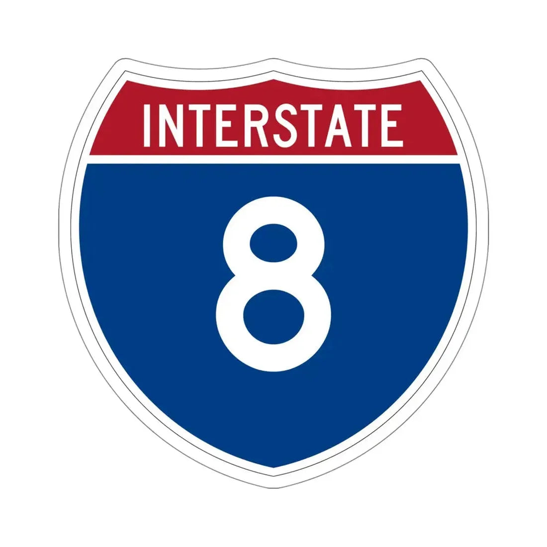 Interstate 8 (U.S. Highways) STICKER Vinyl Die-Cut Decal 5 Inch - The Sticker Space