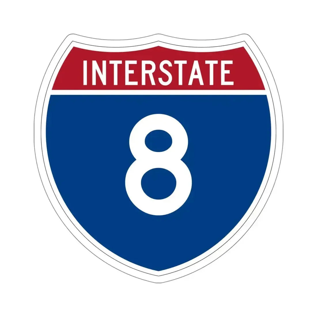 Interstate 8 (U.S. Highways) STICKER Vinyl Die-Cut Decal 6 Inch - The Sticker Space
