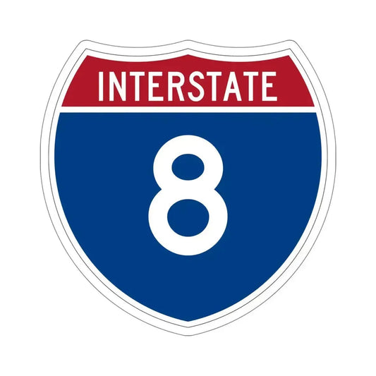 Interstate 8 (U.S. Highways) STICKER Vinyl Die-Cut Decal 6 Inch - The Sticker Space