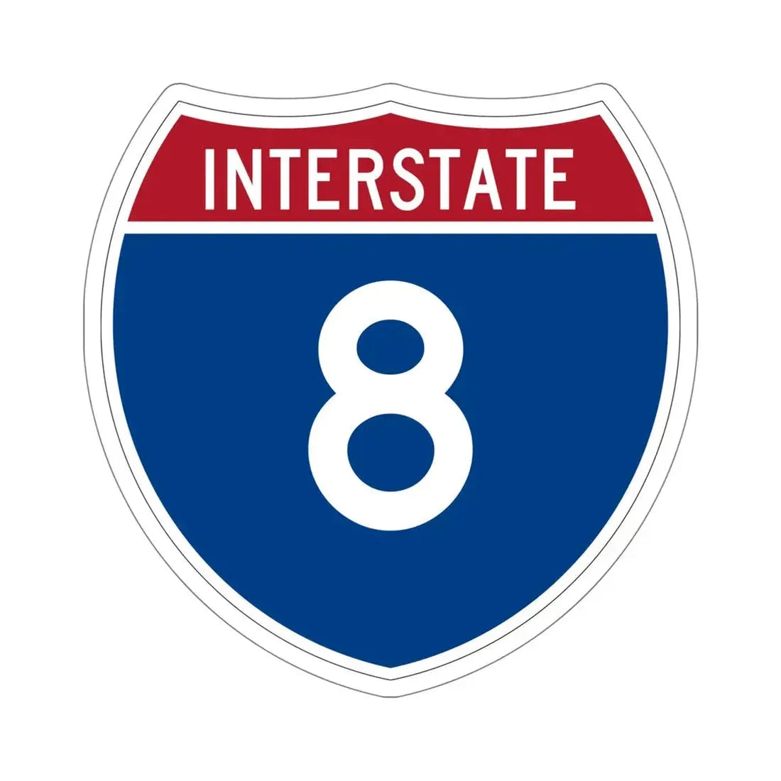 Interstate 8 (U.S. Highways) STICKER Vinyl Die-Cut Decal 6 Inch - The Sticker Space